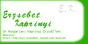 erzsebet kaprinyi business card